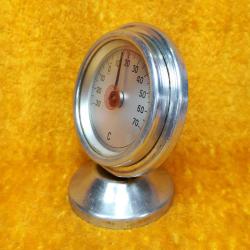 ANTİKA ALÜMİNYUM KASALI YUVARLAK METAL TERMOMETRE