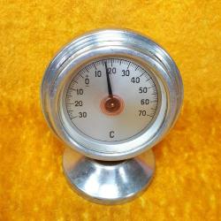 ANTİKA ALÜMİNYUM KASALI YUVARLAK METAL TERMOMETRE