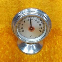 ANTİKA ALÜMİNYUM KASALI YUVARLAK METAL TERMOMETRE