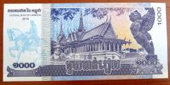KAMBOÇYA=2016  1000 Riels  P-67  ÇİL'