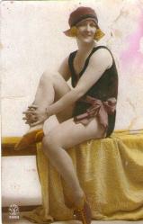 FRANSIZ PLAJ GÜZELİ FOTOĞRAF 1935 NOYER