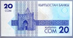 KIRGIZİSTAN=1993   20 Som  P-6  ÇİL
