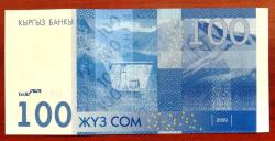 KIRGIZİSTAN=2009  100 Som  P-26  ÇİL'
