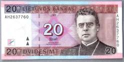 LİTVANYA=2007  20 Litu   P-69   ÇİL'