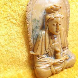 ANTİKA UZAKDOĞU ELİŞİ SABUN TAŞI OYMA MEDİTASYON YAPAN BUDA FİGÜR OBJE