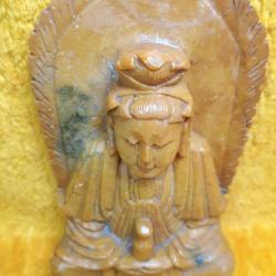 ANTİKA UZAKDOĞU ELİŞİ SABUN TAŞI OYMA MEDİTASYON YAPAN BUDA FİGÜR OBJE