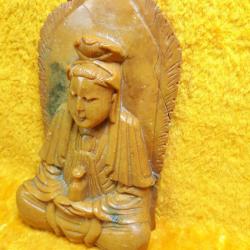 ANTİKA UZAKDOĞU ELİŞİ SABUN TAŞI OYMA MEDİTASYON YAPAN BUDA FİGÜR OBJE