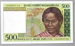 MADAGASKAR=1994  500 Ariary   P-75  ÇİL'