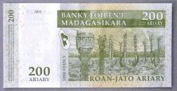 MADAGASKAR=2004  200 Ariary   P-87b   ÇİL'