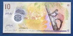 MALDİVLER=2015  10 Rufiyaa  P-26  ÇİL'  POLYMER