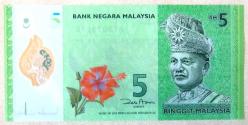 MALEZYA=2012  5 Ringgit  P-52  ÇİL'  POLYMER