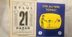 21 Eylül 1997 orijinal büyük boy Saatli Maarif takvim yaprağı (Cin Ali kitabı hediyeli :)