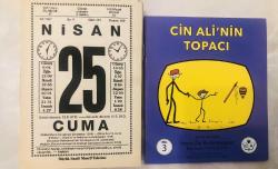 25 Nisan 1997 orijinal büyük boy Saatli Maarif takvim yaprağı (Cin Ali kitabı hediyeli :)