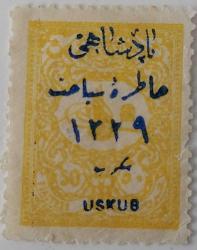 1901 HARİCİ POSTA PULLARI ÜZERİNE III.ÜSKÜB SÜRŞARJLI ORİJİNAL ŞARNİYERLİ 50 KURUŞ OLAN PUL 393 İSFİLA NOLU 2022 KATALOK;3.500.00TL UU1S1U ÇOK ÇOK NADİR PEK ÇIKMAZ