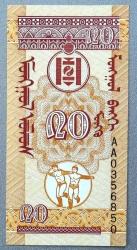 MOĞOLİSTAN=1993  20 Mongo  P-50  ÇİL'