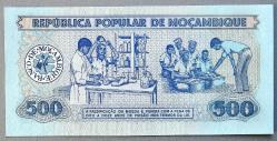 MOZAMBİK=1986  500 Meticais  P-131b  ÇİL'
