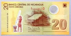 NİKARAGUA=2007   20 Cordobas    P-202   ÇİL'  POLYMER