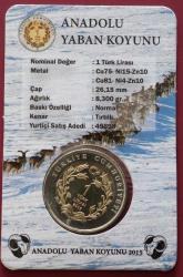 2015  1 Lira Anadolu Yaban Koyunu  Hatıra Para Özel Folder'nde