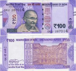 HİNDİSTAN 100 RUPİ 2018 MAHATMA GANDHİ GÖRSELLİ. ÇİL KONDİSYON.