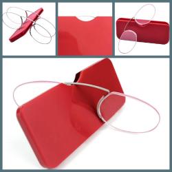 OMENİV'DEN ANTİKA TASARIM RETRO VİNTAGE ELİPS GÖZLÜK NUMARASIZ BURUN ÜSTÜ GÖZLÜĞÜ KIRMIZI