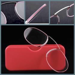 OMENİV'DEN ANTİKA TASARIM RETRO VİNTAGE ELİPS GÖZLÜK NUMARASIZ BURUN ÜSTÜ GÖZLÜĞÜ KIRMIZI