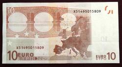 EURO/ALMANYA=2002  10 Euro    P-9X  ÇİL'  2. Tip İmza J.C. Trichet  İlk Basılan Eurolar