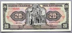 EKVATOR=1988  20 Sucres    P-121A  UNC-ÇİL