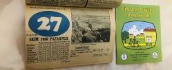 27 Ekim 1980 hediyelik orijinal resimli takvim yaprağı (Cin Ali kitabı hediyeli:)