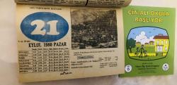 21 Eylül 1980 hediyelik orijinal resimli takvim yaprağı (Cin Ali kitabı hediyeli:)