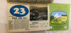 23 Eylül 1980 hediyelik orijinal resimli takvim yaprağı (Cin Ali kitabı hediyeli:)