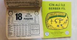 18 Aralık 1986 hediyelik orijinal Türkiye gazetesi takvim yaprağı (Cin Ali kitabı hediyeli:)