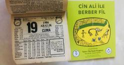 19 Aralık 1986 hediyelik orijinal Türkiye gazetesi takvim yaprağı (Cin Ali kitabı hediyeli:)