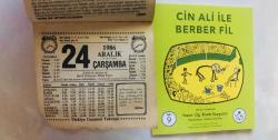 24 Aralık 1986 hediyelik orijinal Türkiye gazetesi takvim yaprağı (Cin Ali kitabı hediyeli:)