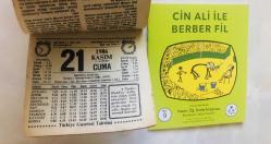21 Kasım 1986 hediyelik orijinal Türkiye gazetesi takvim yaprağı (Cin Ali kitabı hediyeli:)