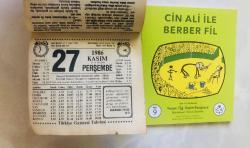 27 Kasım 1986 hediyelik orijinal Türkiye gazetesi takvim yaprağı (Cin Ali kitabı hediyeli:)