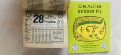 28 Ağustos 1986 hediyelik orijinal Türkiye gazetesi takvim yaprağı (Cin Ali kitabı hediyeli:)