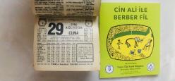 29 Ağustos 1986 hediyelik orijinal Türkiye gazetesi takvim yaprağı (Cin Ali kitabı hediyeli:)