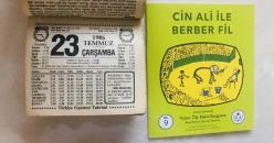 23 Temmuz 1986 hediyelik orijinal Türkiye gazetesi takvim yaprağı (Cin Ali kitabı hediyeli:)