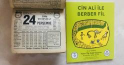 24 Temmuz 1986 hediyelik orijinal Türkiye gazetesi takvim yaprağı (Cin Ali kitabı hediyeli:)