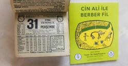 31 Temmuz 1986 hediyelik orijinal Türkiye gazetesi takvim yaprağı (Cin Ali kitabı hediyeli:)
