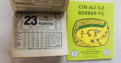 23 Haziran 1986 hediyelik orijinal Türkiye gazetesi takvim yaprağı (Cin Ali kitabı hediyeli:)