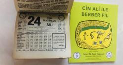 24 Haziran 1986 hediyelik orijinal Türkiye gazetesi takvim yaprağı (Cin Ali kitabı hediyeli:)