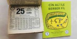 25 Nisan 1986 hediyelik orijinal Türkiye gazetesi takvim yaprağı (Cin Ali kitabı hediyeli:)