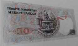 6.EMİSYON 1.TERTİP 50 TL TÜRK LİRASI G47324858 SERİ NUMARALI KAĞIT PARA ÇİLL NADİR