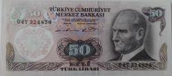 6.EMİSYON 1.TERTİP 50 TL TÜRK LİRASI G47324858 SERİ NUMARALI KAĞIT PARA ÇİLL NADİR