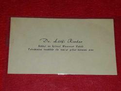 LOT.41 » LÜTFİ KIRDAR KARTVİZİT TEBRİĞİ. KOLEKSİYONLUK...