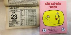 23 Temmuz 1987 hediyelik orijinal Hicret takvim yaprağı (Cin Ali kitabı hediyeli:)