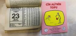 23 Mayıs 1987 hediyelik orijinal Hicret takvim yaprağı (Cin Ali kitabı hediyeli:)