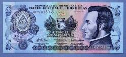 HONDURAS=2010  5 Lempiras   P-91c  ÇİL'