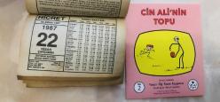 22 Nisan 1987 hediyelik orijinal Hicret takvim yaprağı (Cin Ali kitabı hediyeli:)